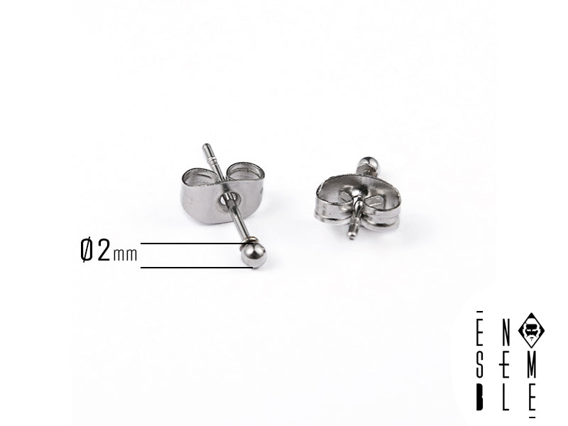 Single steel ball earring 