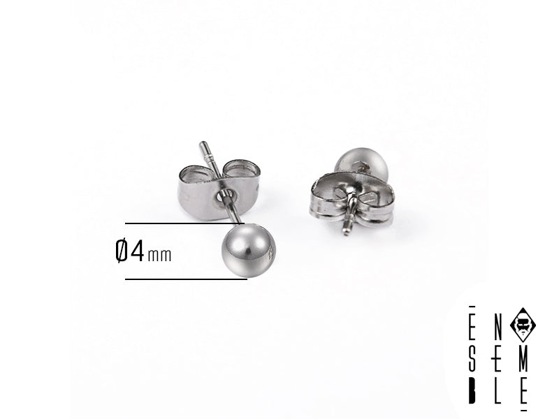 Single steel ball earring 