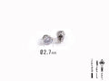 Orecchino punto luca in acciaio con zircone a taglio diamante da 2.7 mm