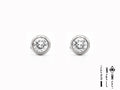 Single earring with light point and zirconia in steel - Ø 7 mm 