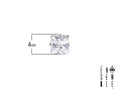 Single square light point earring with zirconia in steel 