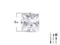 Single square light point earring with zirconia in steel 