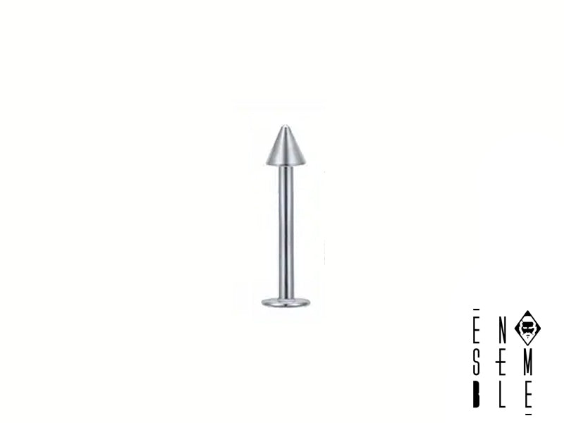 Piercing labret in acciaio inossidabile 304L, lucido e resistente. La barretta di 12 mm e la puntina di 3 mm creano un look pulito e moderno, ideale per chi desidera un gioiello di alta qualità e dal design essenziale.