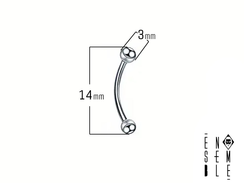 Realizzato in acciaio inossidabile 304L di alta qualità, ipoallergenico e resistente. Lunghezza 14 mm, perline terminali da 3 mm, finitura lucida. Un accessorio ideale per chi desidera un look moderno e di tendenza.
