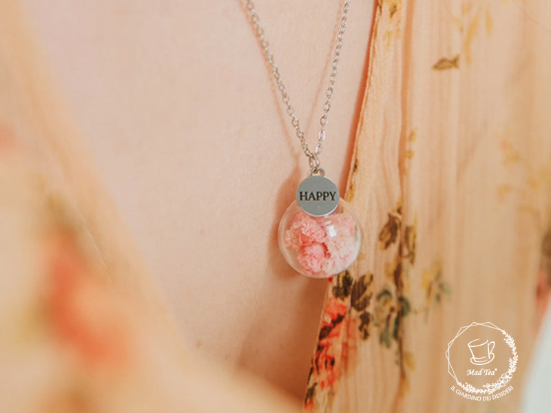 Collana della felicità Happy con fiori di “Gypsophila”