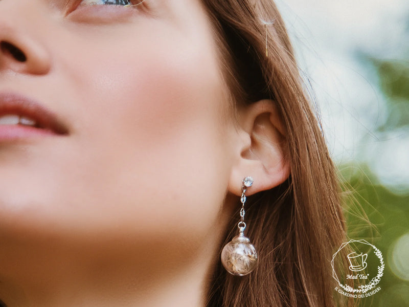 Orecchini dei desideri Make your wish con fiori di “Tarassaco Soffione”