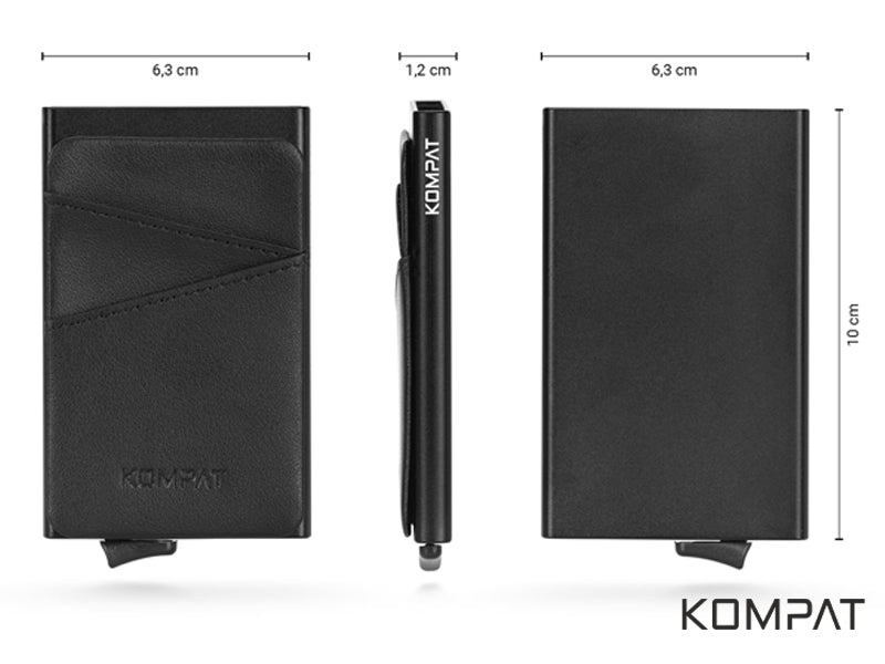 Dimensioni Kompat F portacarte in vera pelle 