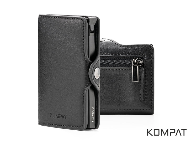 Portafoglio Kompat S CLIP anti RFID Nero con porta spiccioli