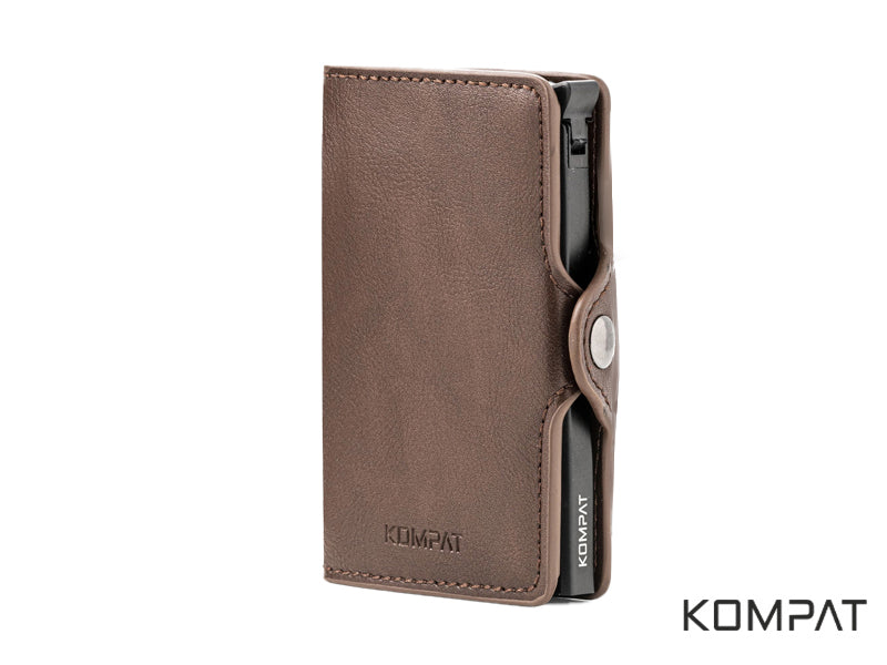 Portafoglio Kompat S CLIP anti RFID Marrone Caffè
