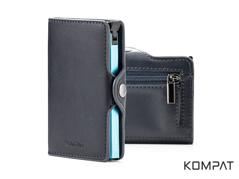 Portafoglio Kompat S CLIP anti RFID Blu Jazz con porta spiccioli