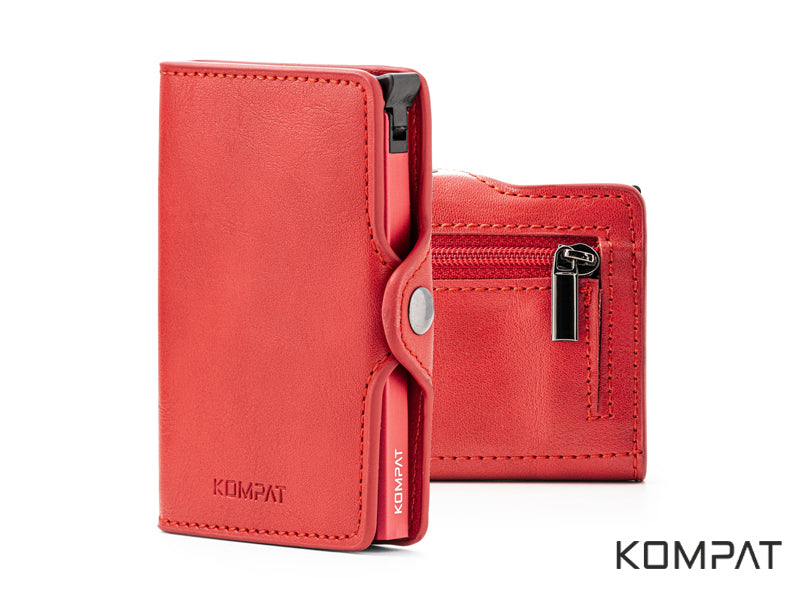 Portafoglio Kompat S CLIP anti RFID Rosso Passione  con porta spiccioli