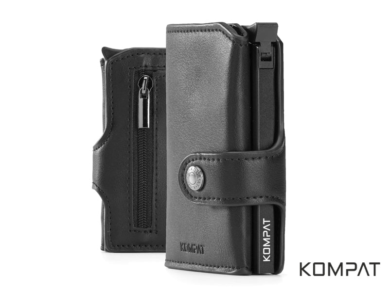 Portafoglio Kompat X CLIP anti RFID Carbon Nero con porta spiccioli