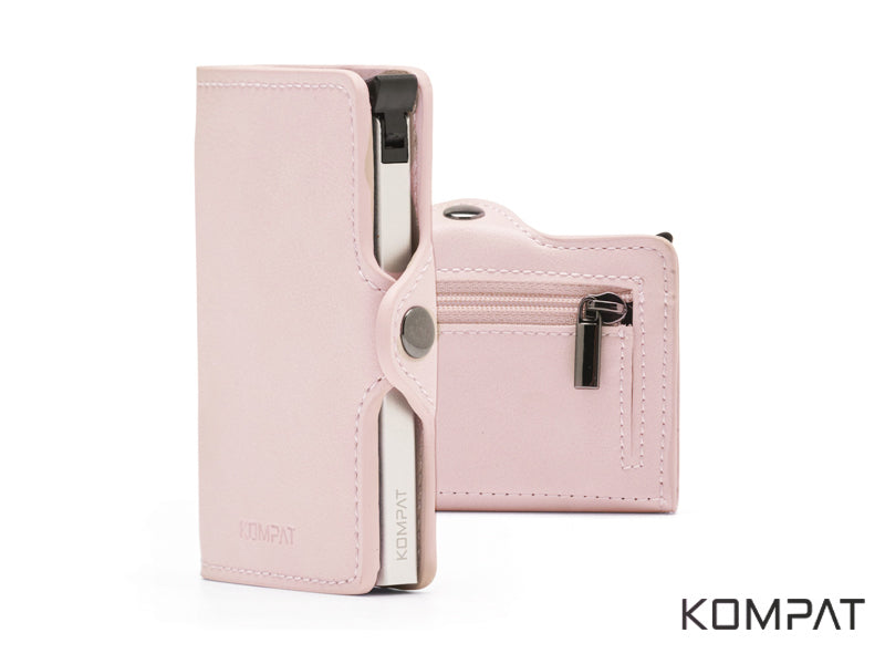 Portafoglio Kompat S CLIP anti RFID Rosa Cipria con porta spiccioli