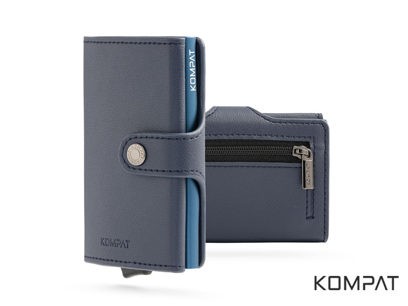 Portafoglio Kompat SX CLIP anti RFID  Blu Vintage con porta spiccioli