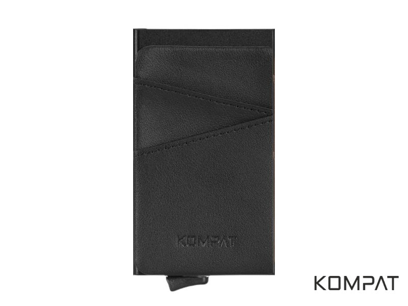 Portacarte vera pelle anti RFID nero