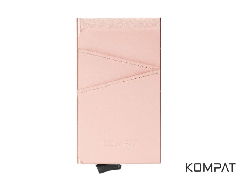Portacarte Kompat F CLIP anti RFID Rosa Confetto in vera pelle