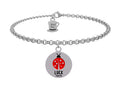 Bracciale con piccola coccinella rossa simbolo di buon auspicio, felicità e fortuna.