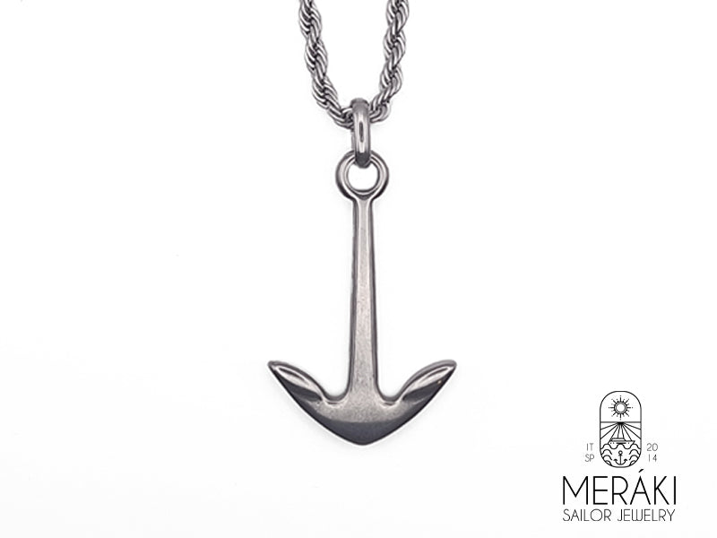 Collana Mantus 3D con ancora in acciaio Meraki Sailor Jewelry