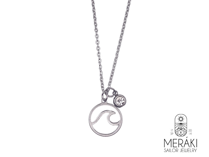 Collana da donna Big Wave in acciaio con onda
