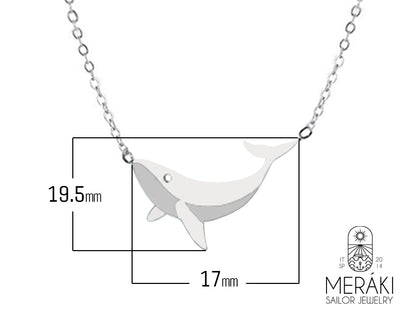 Immagina di indossare un frammento dell'oceano, una danza di balene che nuotano sulla tua pelle.. Collana realizzata in acciaio inossidabile