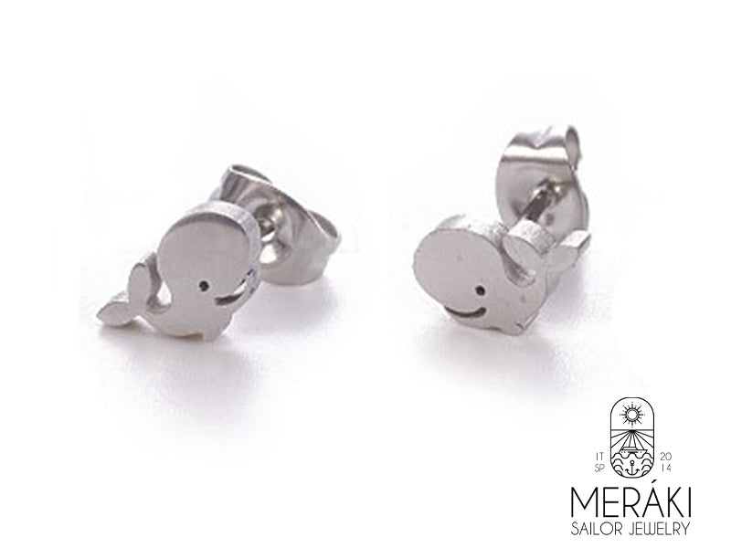 Orecchini Whale balenottera in acciaio