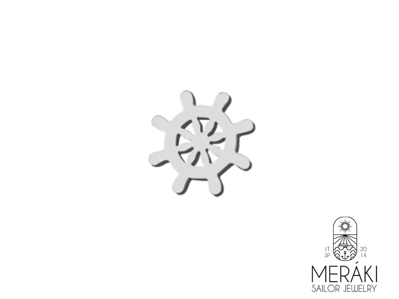 Mono orecchino Silver Rudder timone in acciaio