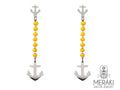 Orecchini Davey Yellow con ancore in acciaio