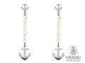 Orecchini Davey White con ancore in acciaio