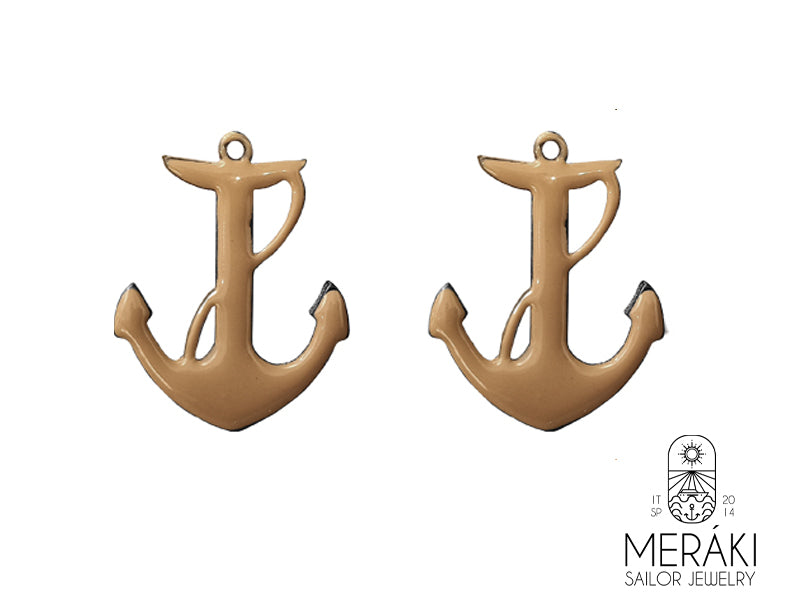 Orecchini Koharu in metallo con ancora smaltata