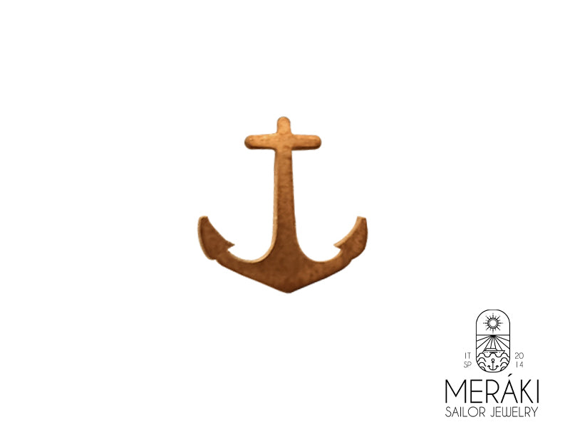 Mono orecchino Mantus ancora rosata in acciaio