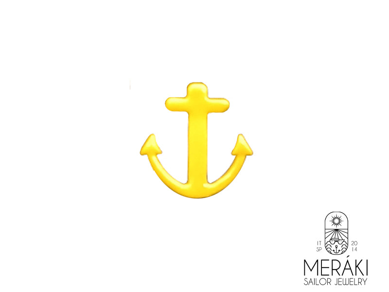 Mono orecchino Anchor giallo fluo a forma di ancora