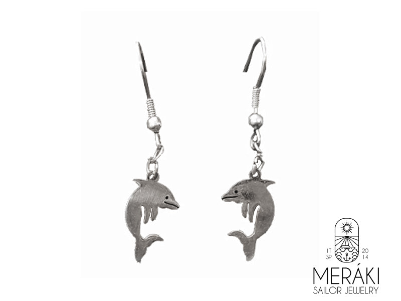 Orecchini con monachella Dolphins delfini in acciaio