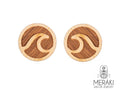 Orecchini Wave a perno con onda in legno