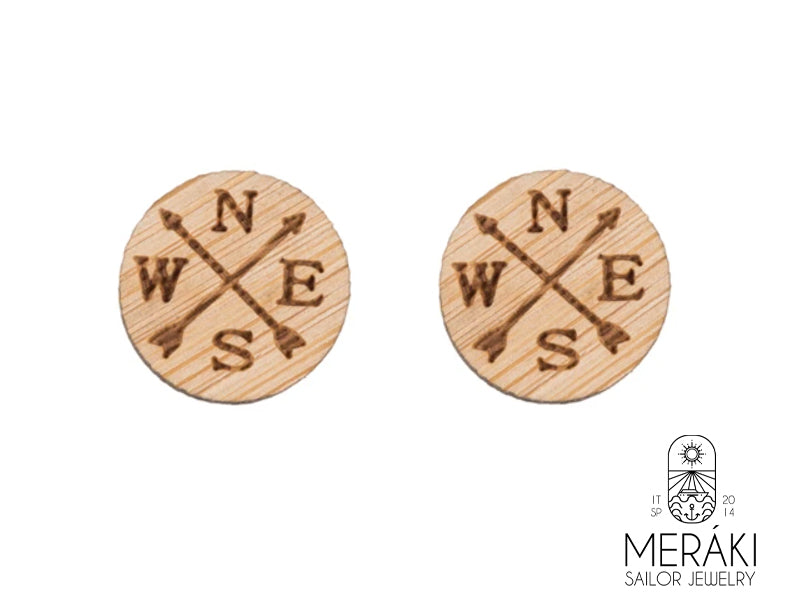 Orecchini RDV rosa dei venti in legno