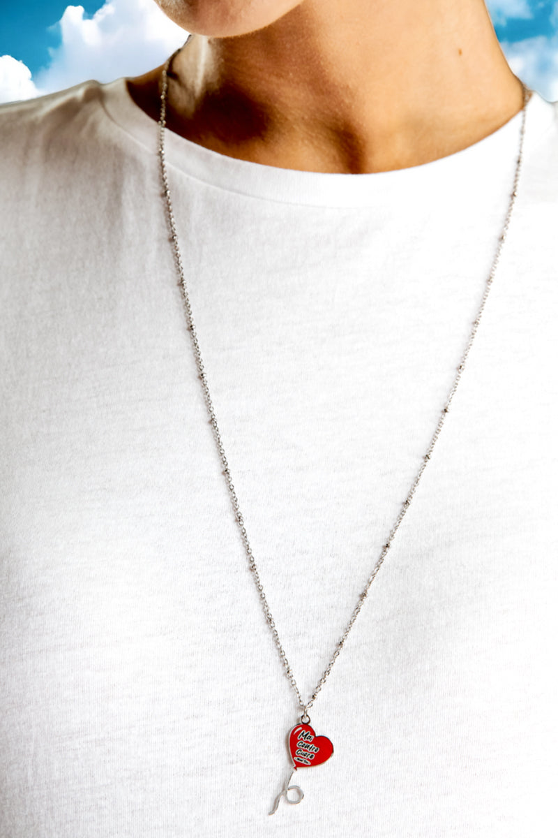 Collana Mad Tea collezione Mai contro cuore in acciaio