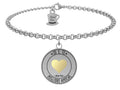Bracciale con ciondolo a forma di moneta con inciso all'interno un cuore dorato: la MONETA DELL'AMICIZIA!