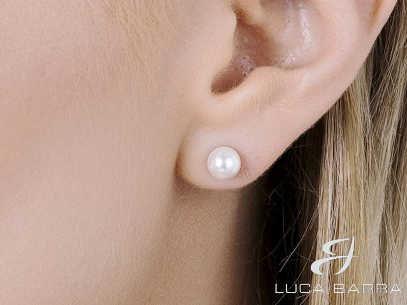 Orecchini Donna in acciaio con perla da 6 mm