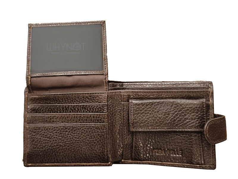 Portafoglio vera pelle marrone da uomo