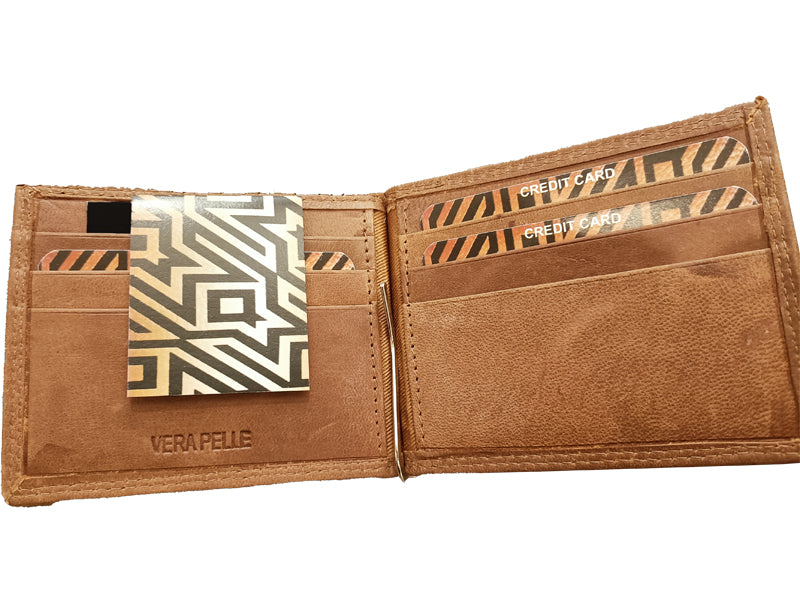 Portacarte Origami da uomo in vera pelle con clip