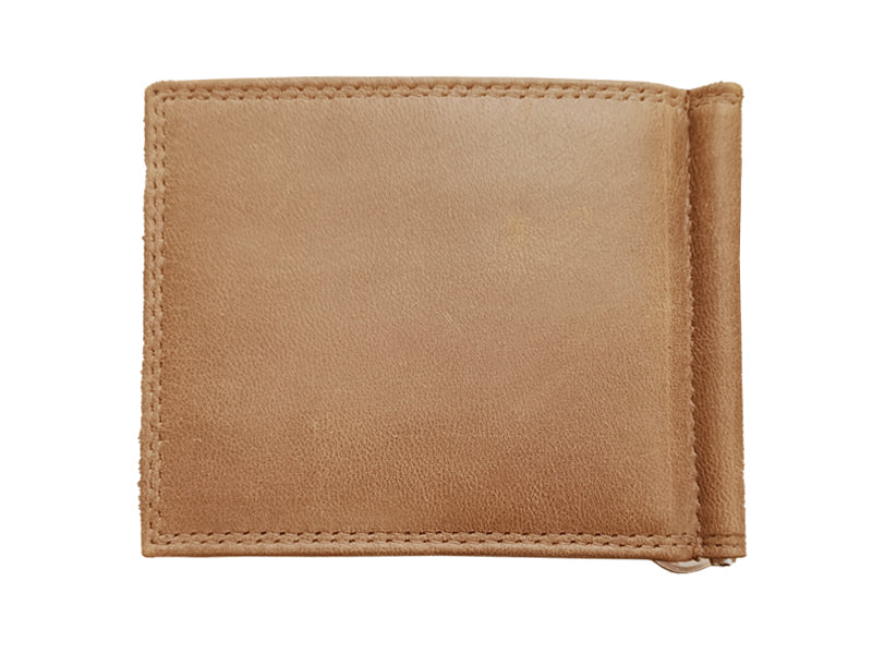 Retro portacarte origami in vera pelle con clip fermasoldi