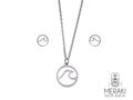 Parure Wave collana e orecchini con onda in acciaio