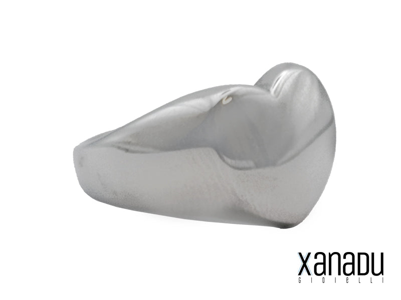 Anello xanadu gioielli da donna realizzato in acciaio inossidabile a forma di cuore in argento lucido 