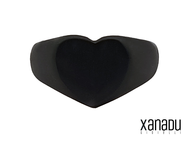 Anello Xanadu gioielli da donna in acciaio nero a forma di cuore