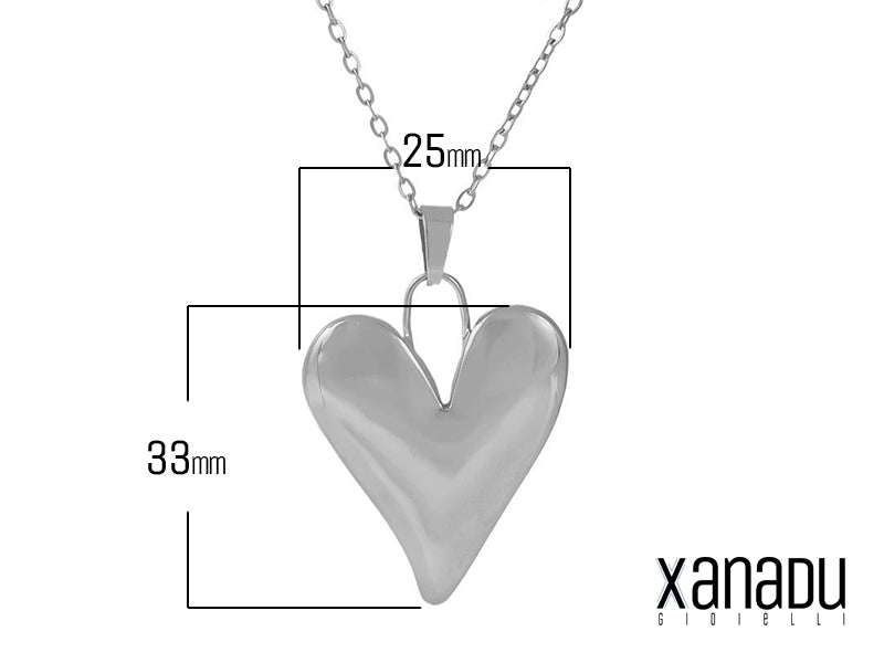 Collana Xanadu gioielli in acciaio inossidabile con ciondolo a forma di cuore