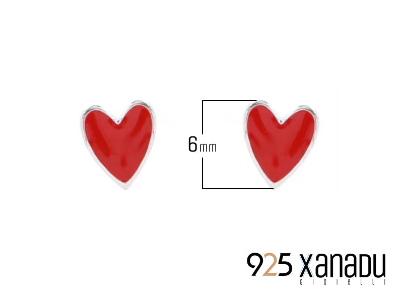 Orecchini in argento 925 con smalto rosso