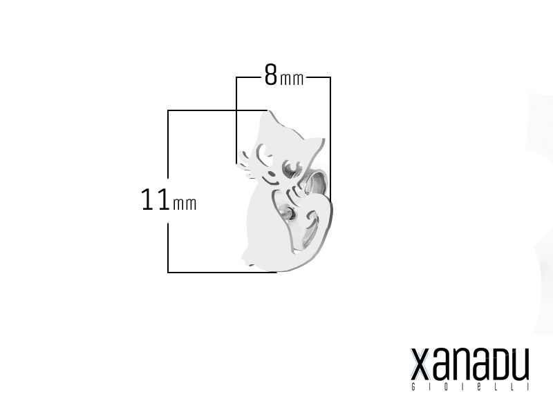 Orecchini in acciaio inossidabile raffiguranti un gattino della marca Xanadu Gioielli