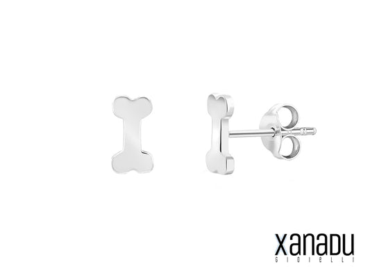 Stainless Steel Dog Bone Stud Earrings - 8mm 