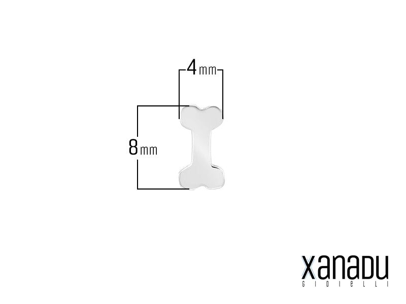 Stainless Steel Dog Bone Stud Earrings - 8mm 