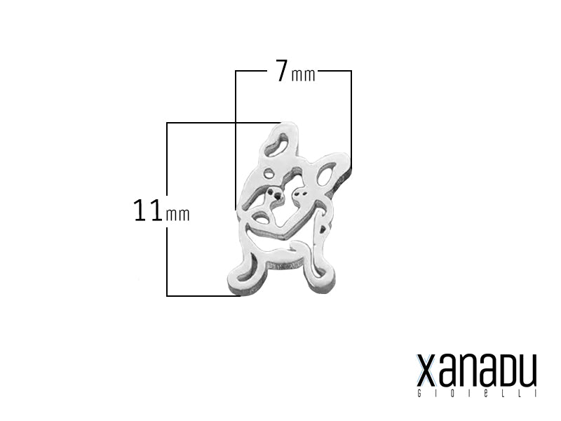 Dimensioni orecchini bulldog francese Xanudu Gioiellii