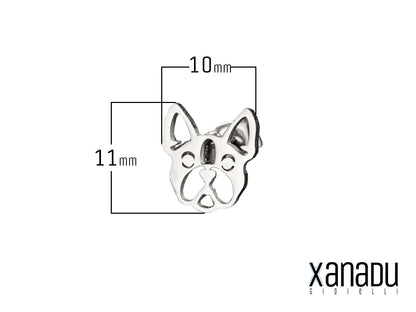 Dimensioni orecchini Xanadu Gioielli raffigurante un bulldog francese